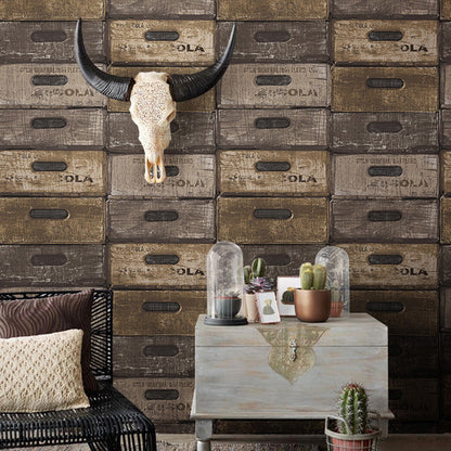 Holzoptik Wandverkleidung in neutraler Farbe Putz Tapete für Akzentwand, 33'L x 20.5"W