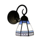 Frendorf | Pyramid Cafe Restaurant Wandlamp Geïntegreerd Glas 1 Kop Tiffany Traditionele Wandlamp in Blauw