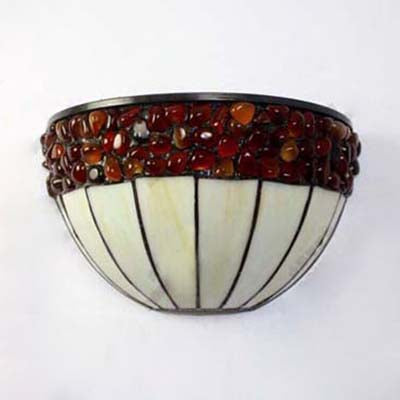 Frendorf | 2 Lichter Schüssel Wandmontage Licht Loft Retro Buntglas Wand Sconces Beleuchtung für Flur