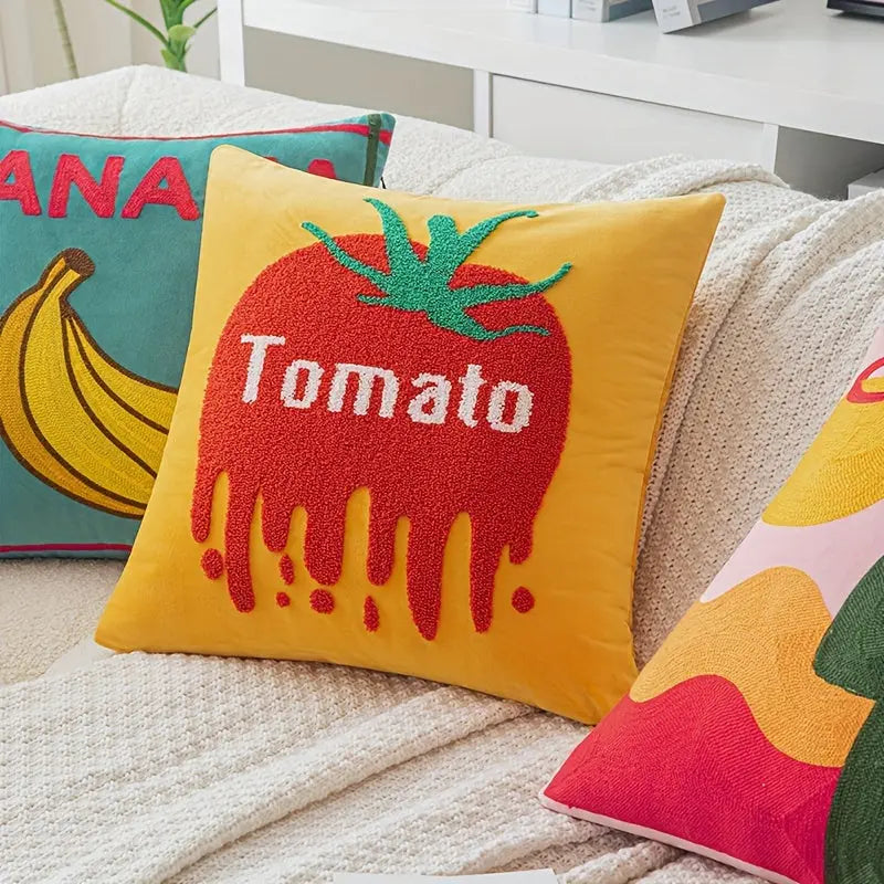 Samtweich Obst Stickerei Kissenbezug - Stilvoll und zeitgenössisch