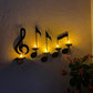 Schwarze Musiknoten Wandlampe