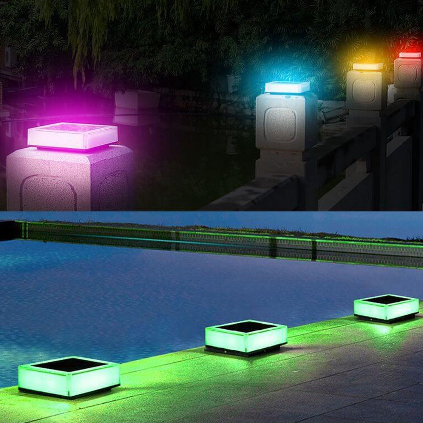 Frendorf | SolarAura RGB Solarleuchte für Außenbereiche | Moderne Gartenbeleuchtung | RGB & Warmweiß | Umweltschonend