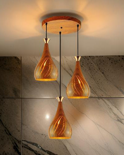 Frendorf | LumaSwirl Trio Pendelleuchte | Modernes Design | LED Hängelampe | Stimmungsvolle Beleuchtung