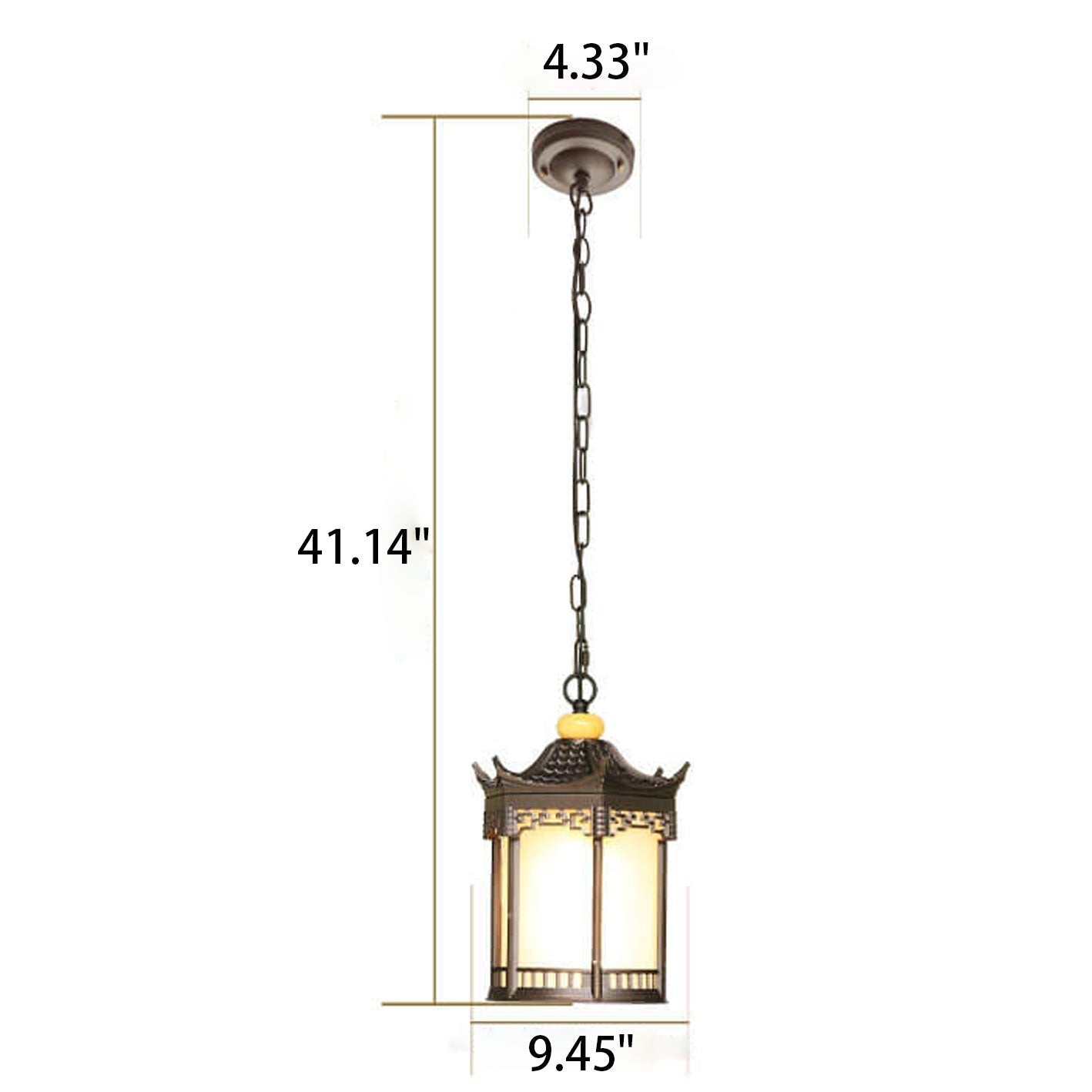Frendorf | HexaLantern Outdoor LED Hängeleuchte | Wasserdichte Retro-Laterne | Chinesisches Sechseck-Design