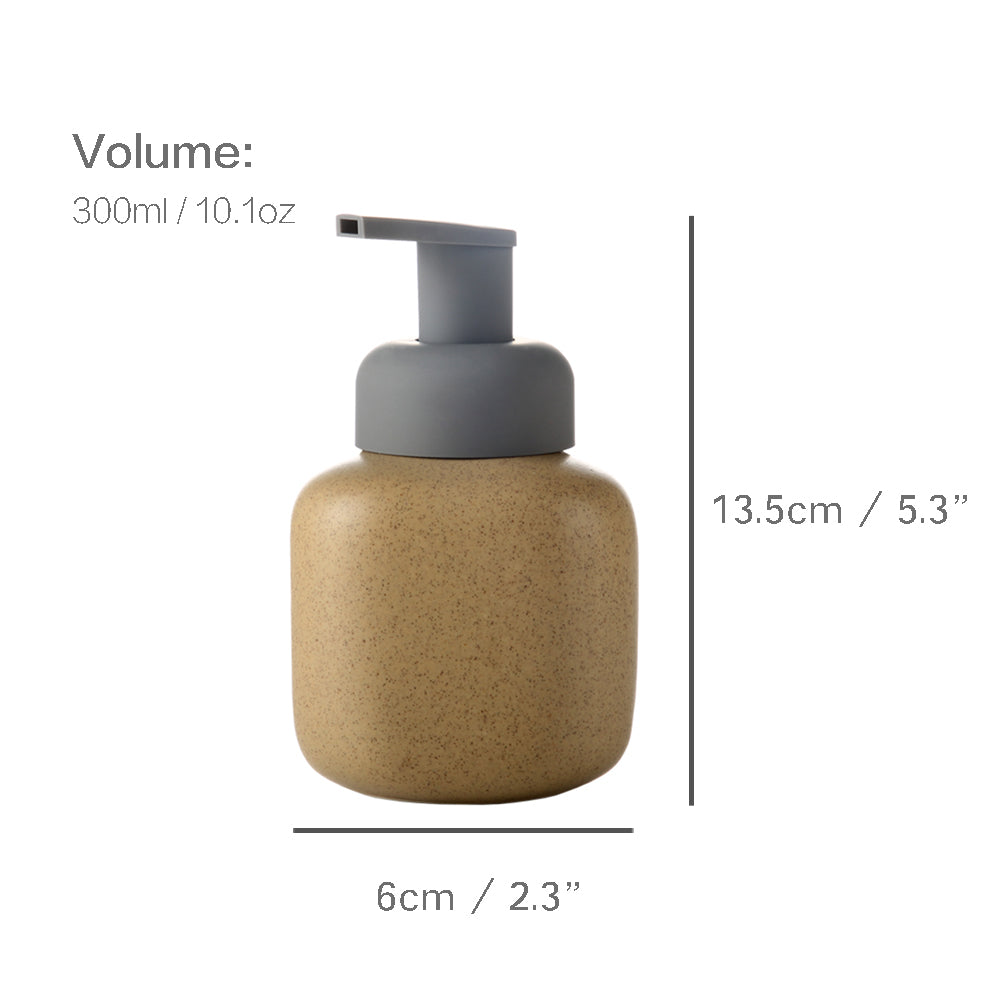 Keramischer Seifenspender, Schäumende Pumpe Badezimmerflasche, Einfaches Design, Nachfüllbare Wiederverwendbare Lotionpumpe für Badezimmer Küche, 300ml/10,1oz