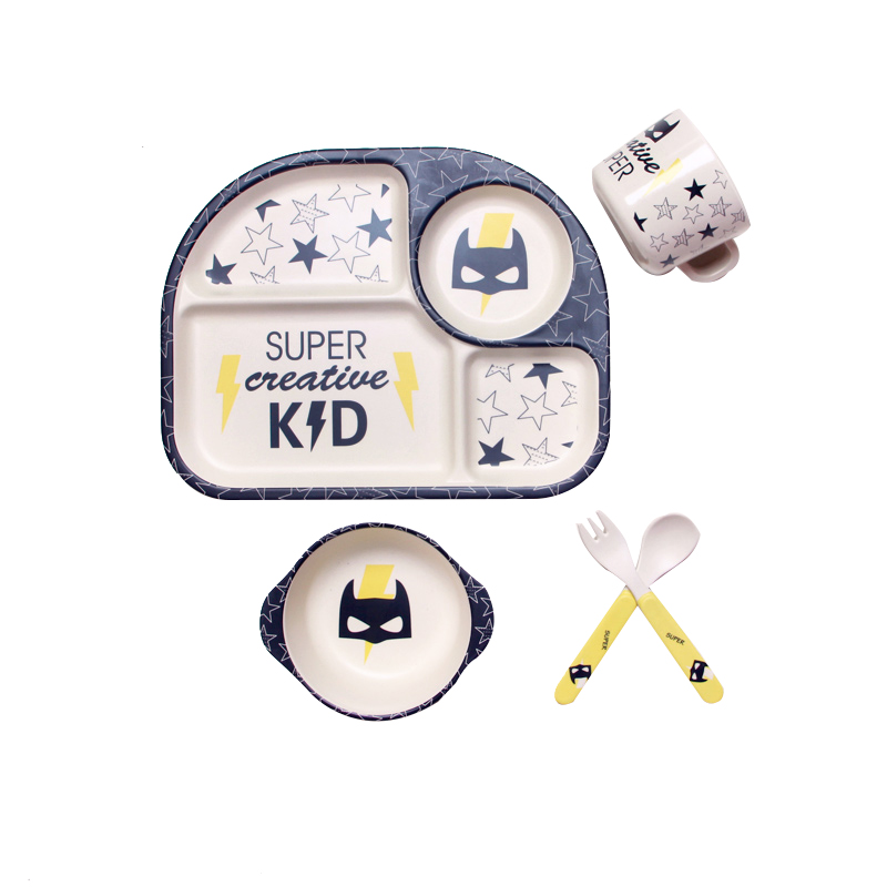Frendorf | Baby Geschirrset mit Wolkenmotiv – Teller, Schüssel, Becher & Besteck für Kinder