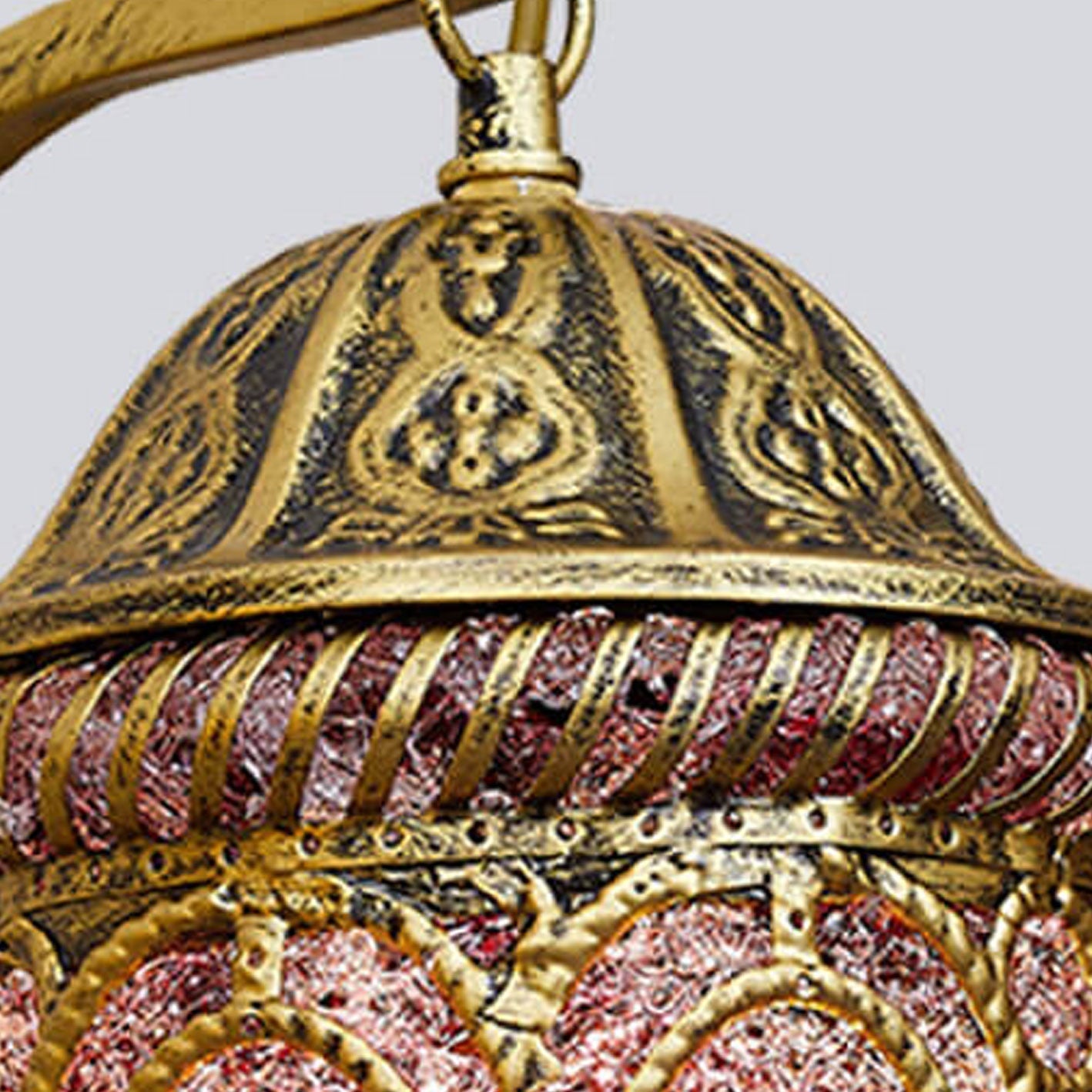 Frendorf | ZyraGlow Wandleuchte | Südostasiatisches Hohlmetall-Design | 1-flammige Lampe in Rosa