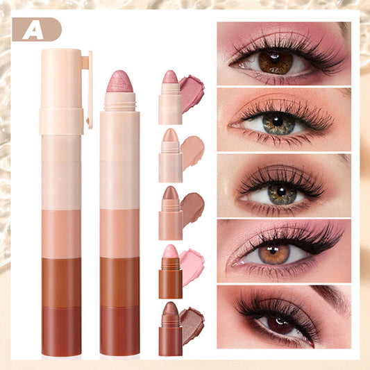 5-in-1 Lidschattenstift – Vielseitig für Lidschatten, Eyeliner, Highlighter & Mehr – Lang anhaltend, hautfreundlich, zwei Texturen