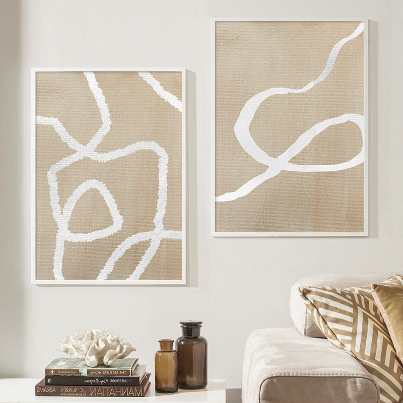 Neutrale Beige Abstrakte Wandkunst Poster Drucke