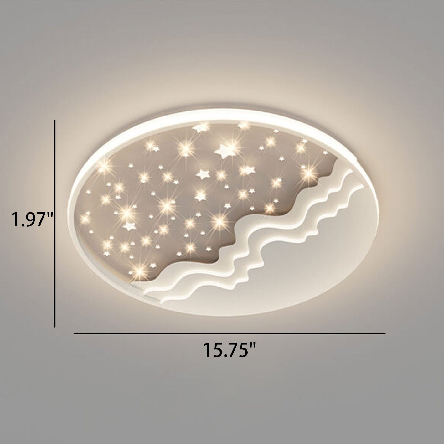 Frendorf | LunaAura Kreative Runde LED-Deckenleuchte | Mond-, Stern- oder Sonnendesign | Dimmbar