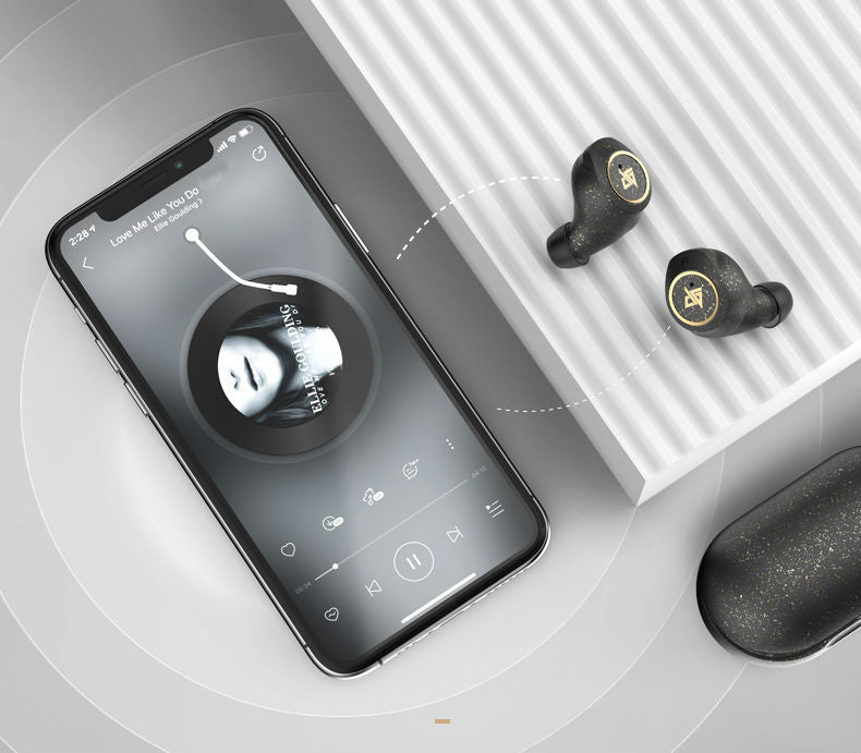 Frendorf | Bluetooth 5.0 Wireless-Headset mit Touch-Steuerung, Geräuschreduzierung, schneller Verbindung, HiFi-Soundqualität und IPX5 wasserdicht, für Zuhause, Büro und Schule (Sternenschwarz)