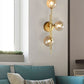 3 Kopf Glas Ball Wandlampe - Bernstein