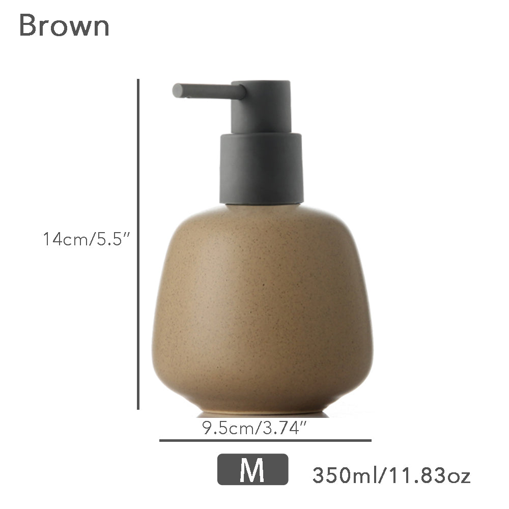 Keramischer Seifenspender, Flüssigkeitsbadflasche, einfaches Design, nachfüllbare wiederverwendbare Lotionpumpe für Badezimmer Küche, 350ml/11,83oz