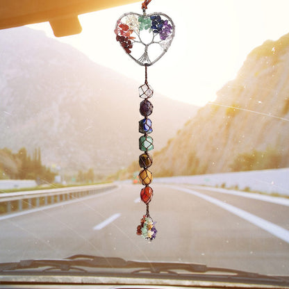 Frendorf | 7 Chakra Stein Heilungs Kristall Lebensbaum Dekoration