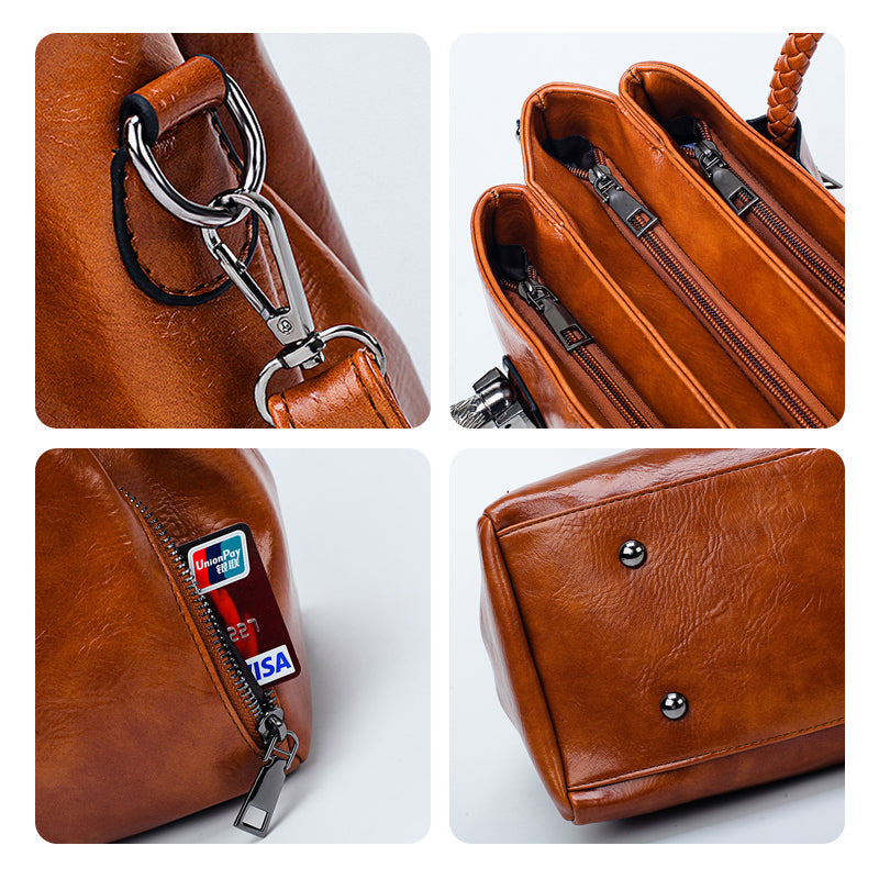 Frendorf | Neue Handtaschen aus Ölwachsleder Boston, große Tragetasche aus weichem Leder