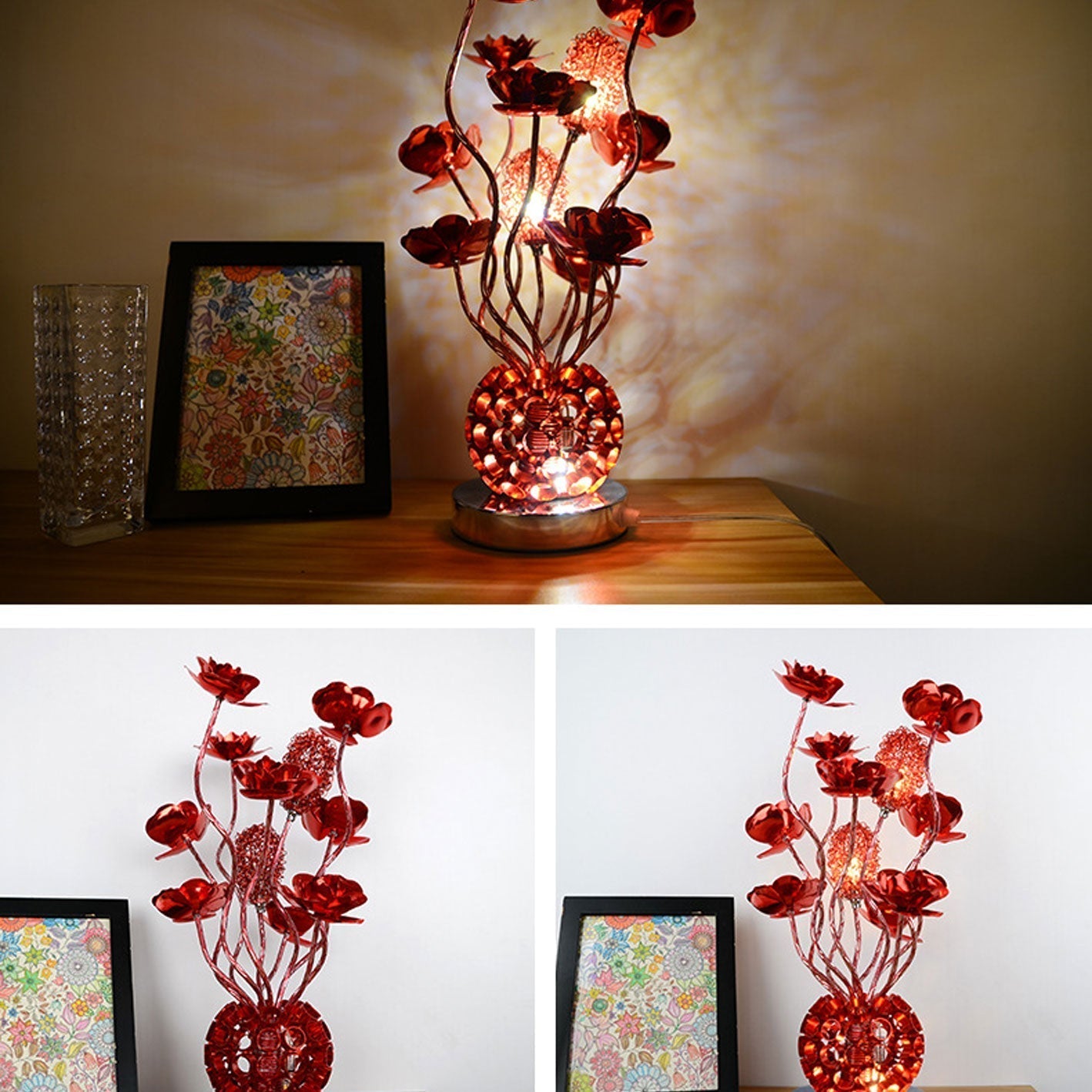 Frendorf | RoséLumina Aluminium LED Tischlampe | Elegantes Design | Stimmungslicht | Leselampe | Deko für Zuhause