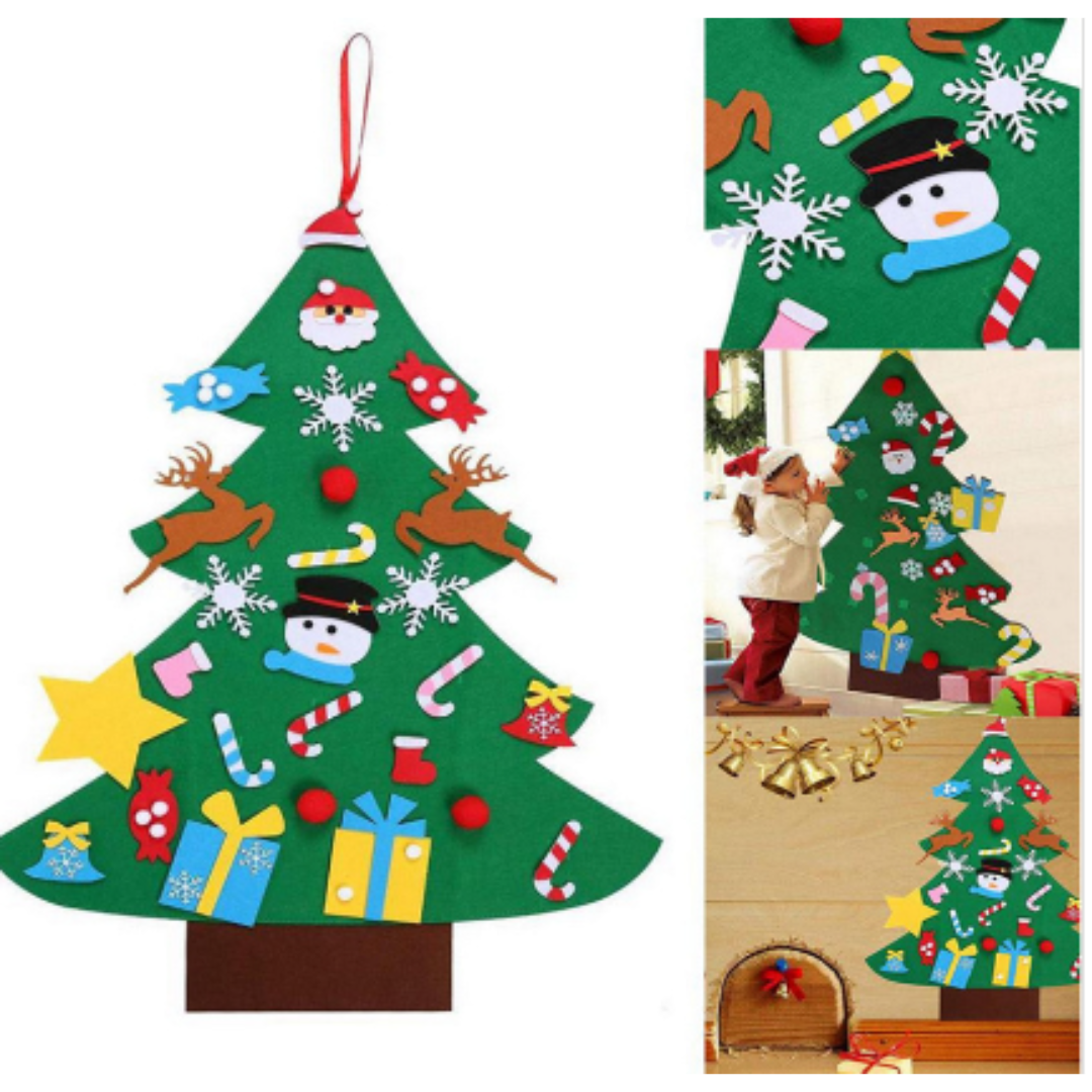 Frendorf ChristmasFelt | Interaktiver Montessori 3D Filz-Weihnachtsbaum | Sichere DIY Deko für Kinder