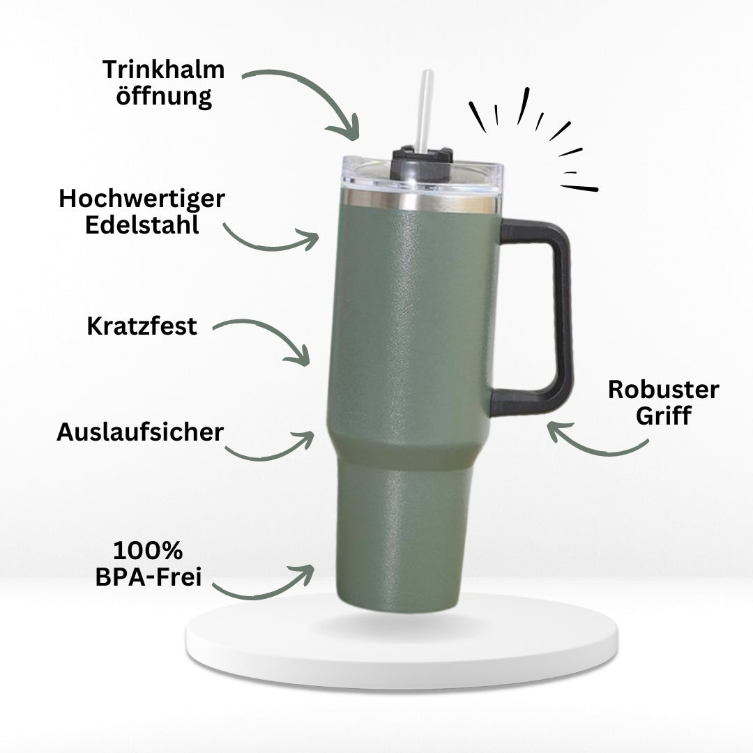 Frendorf | Mobile Thermo Tasse mit Strohhalm