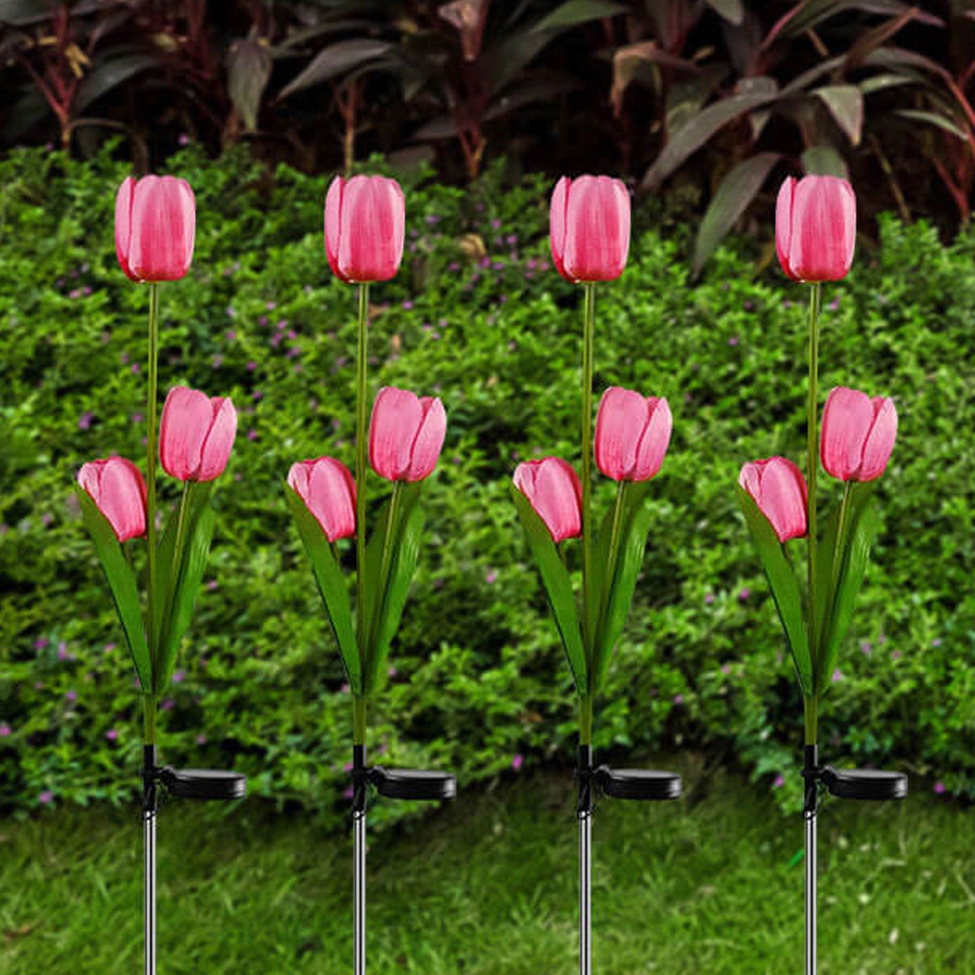 Solar Tulpe Rasenlicht Außen Garten LED Tulpe Blumenlicht Bodenstecker Landschaftslicht