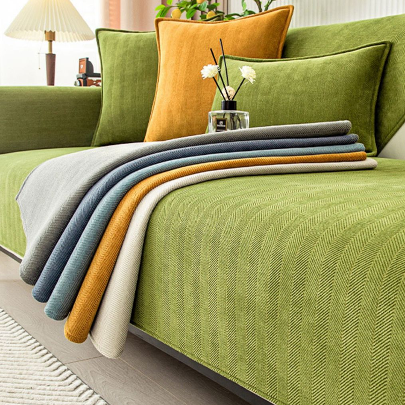 Frendorf | Fischgrät Chenille Stoff Möbel Schutz Sofa Bezug