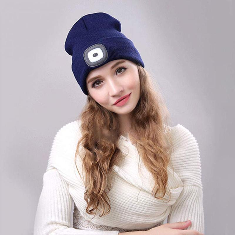 Frendorf | Engeliebe Abziehbar LED Stirnlampe Beanie Mütze