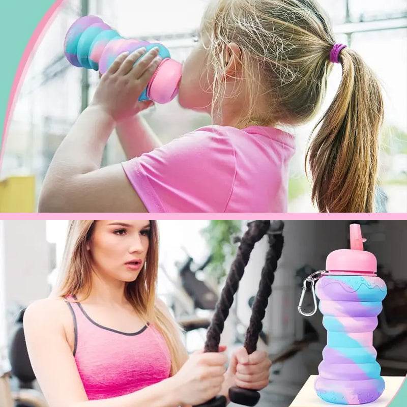 Frendorf | FlexiSip Faltbare Wasserflasche aus Silikon | BPA-frei & Auslaufsicher | Perfekt für Reisen & Sport