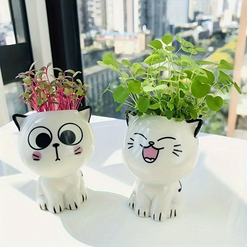 Frendorf | PurrBloom Sukkulententöpfe | Katzen-Pflanztöpfe | Niedlich & Stilvoll | Verschiedene Designs