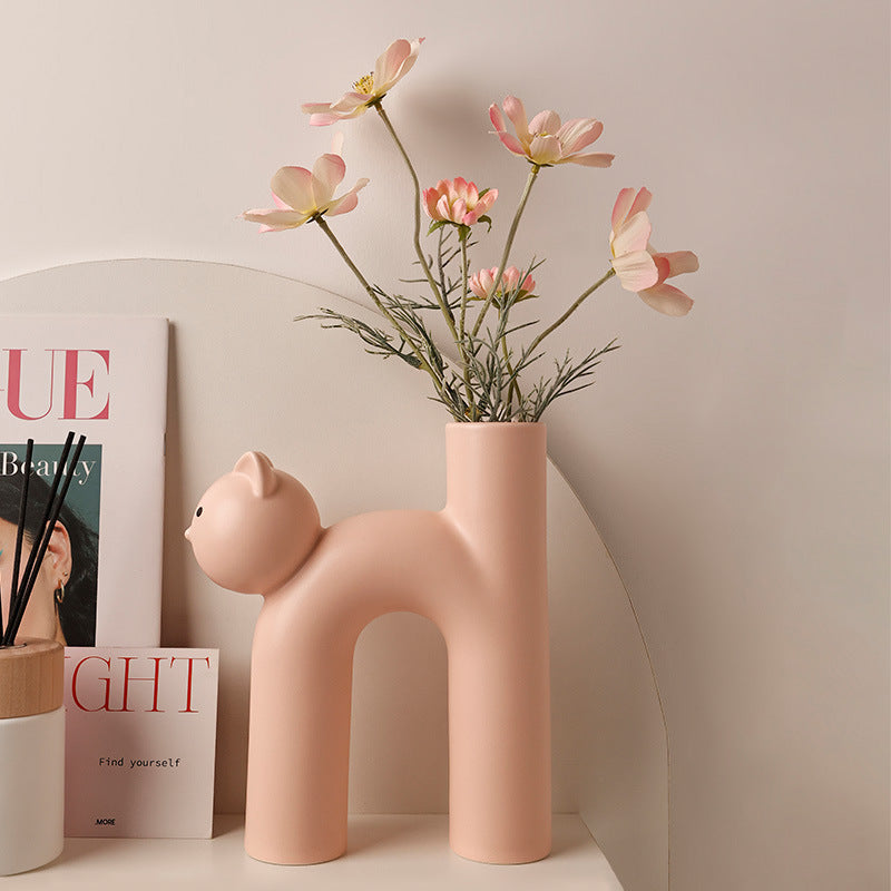 Katze Keramik Vase
