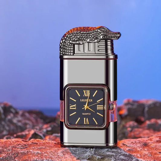 Frendorf | Windproof Feuerzeug Vintage Uhr Lünette Jet Flamme Fackel