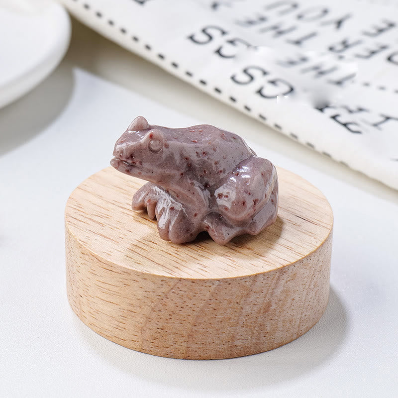 Frendorf natürliche Edelsteins geschnitzte Frosch Statue Edelstein Dekoration