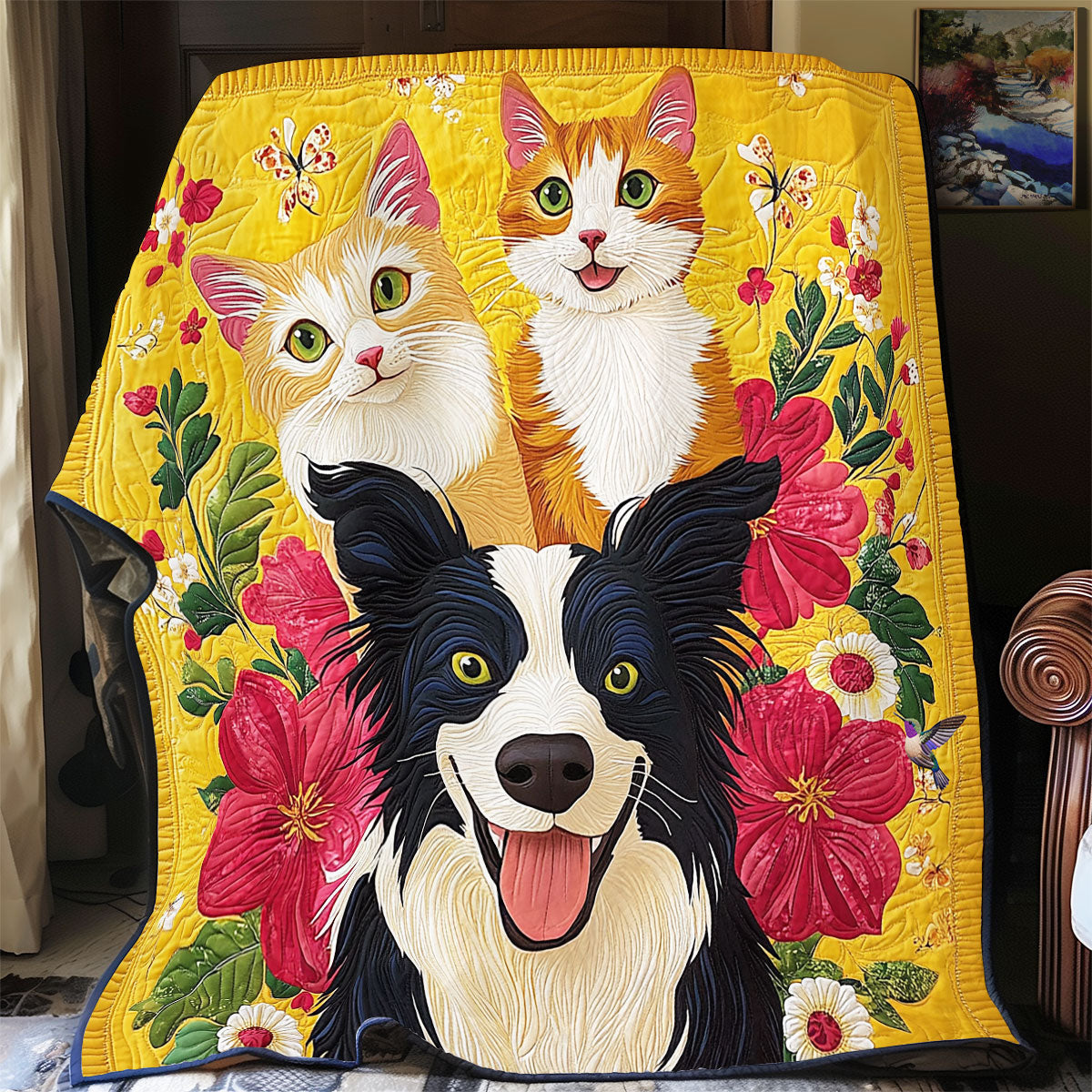 Happy Cat und Dog Quilt