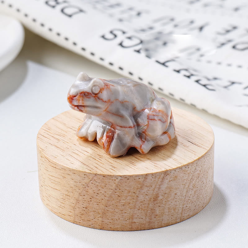 Frendorf natürliche Edelsteins geschnitzte Frosch Statue Edelstein Dekoration