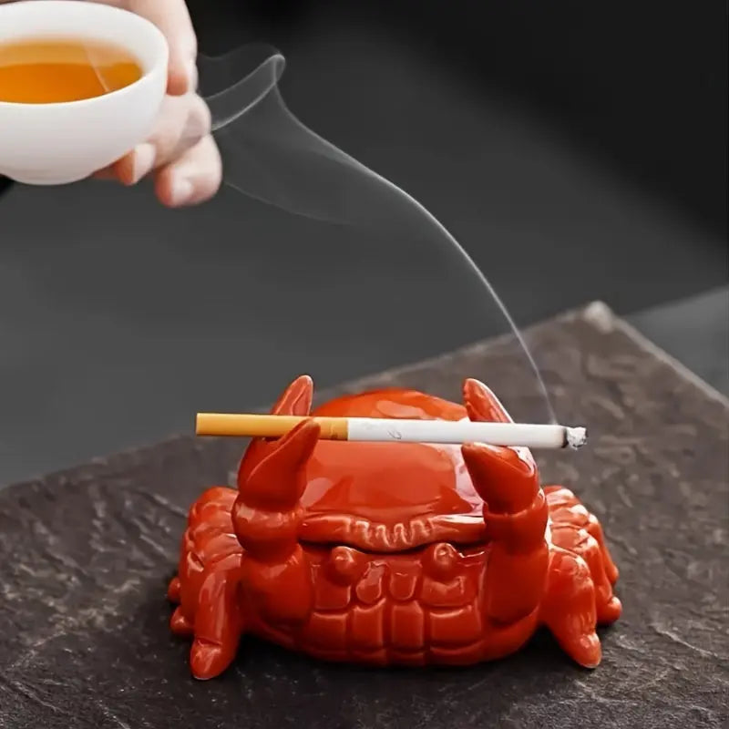 Frendorf | CrabbySmoke – Einzigartiger krabbenförmiger Aschenbecher mit Deckel