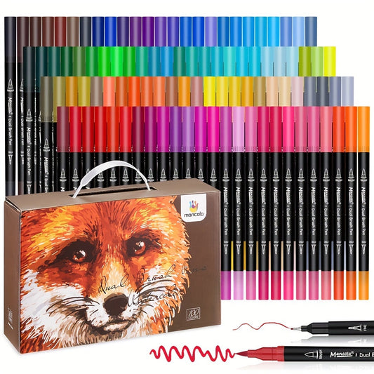 Frendorf | 100 Farben Dual-Tip Marker Set – Vielseitige Fineliner- und Pinselspitzen für kreative Projekte