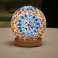 Mosaikglasballen-Tischlampe mit Holzfuß - Türkisch marokkanisch inspiriert