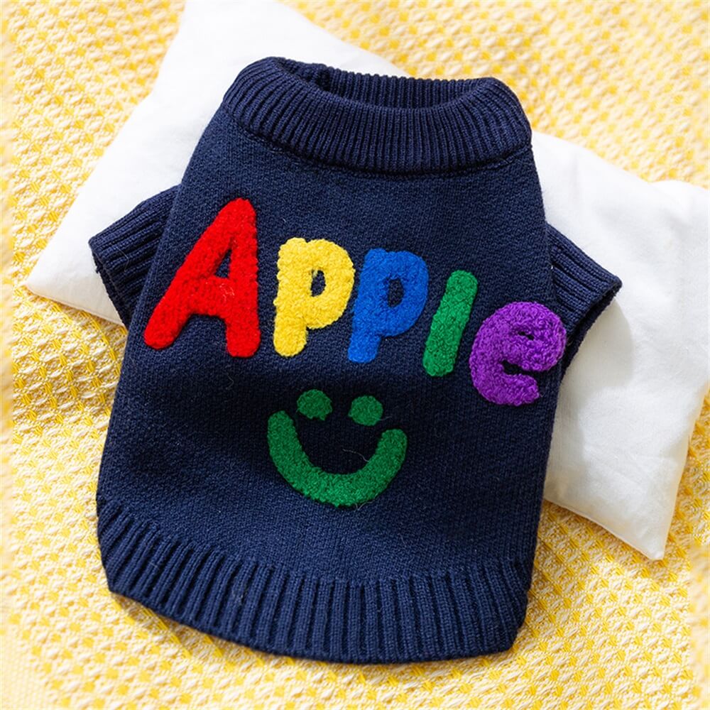 Bunter Apple Strickhundepullover