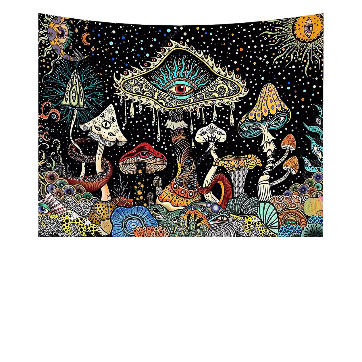 Frendorf | MysticTapestry Trippy Wandteppich | Hippie Boho Stil | Abstrakt & Farbintensiv | Wanddeko für Zuhause