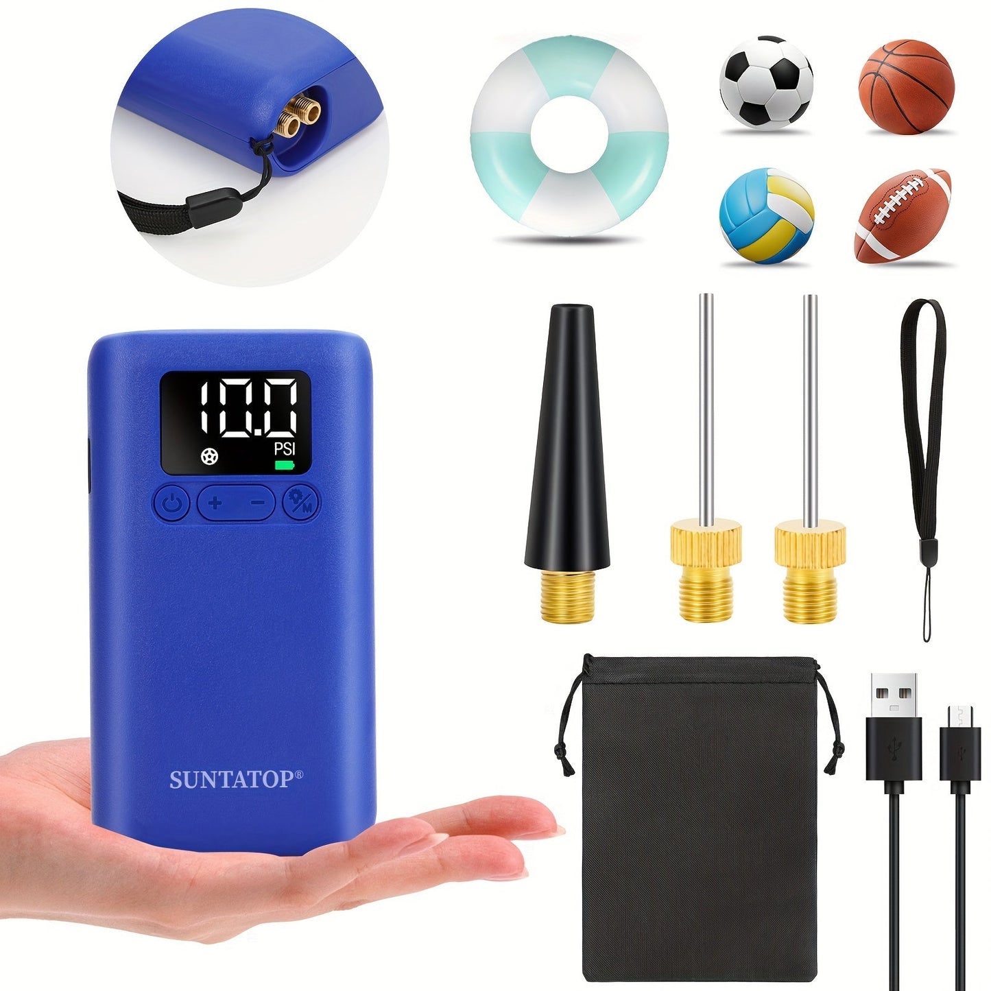 Frendorf | Automatische Ballpumpe 20 PSI – Schnell und bequem für verschiedene Sportbälle