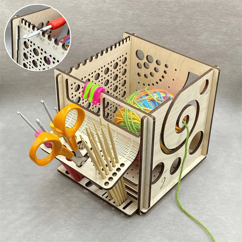 Frendorf | Garnschale Aus Holz - Multifunktionales Strickwerkzeug
