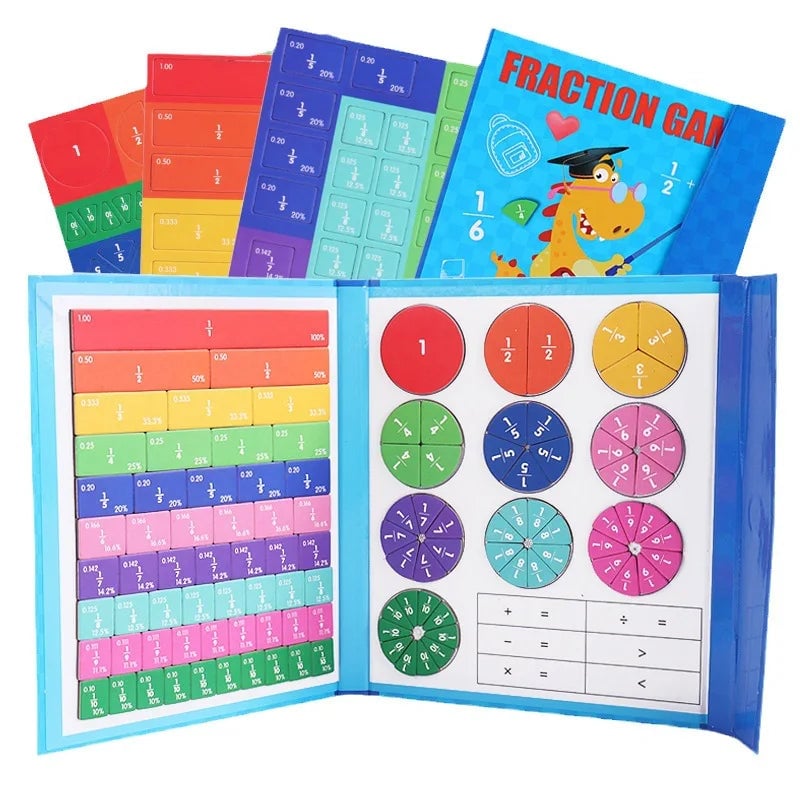 Frendorf | Montessori Magnetisches Buch-Bruchteil-Puzzle für KinderKauf 2 spar 10%&Kostenloser Versand