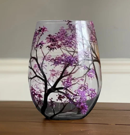 Frendorf | Vier Jahreszeiten Baum Weingläser - Hand gemalt Kunst