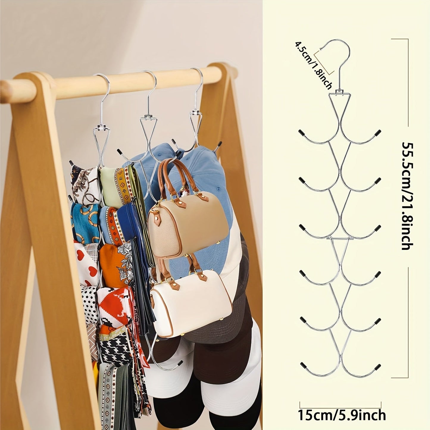 Multi-Hook Rutschfester Krawattenhalter – 360-Grad schwenkbarer Gürtelregal, platzsparender Organizer für Krawatten und Schals, ideal für Kleiderschrank und Garderobe, perfektes Geschenk für Männer