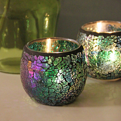 Frendorf Europäischer Retro Glas Mosaik Teelichthalter