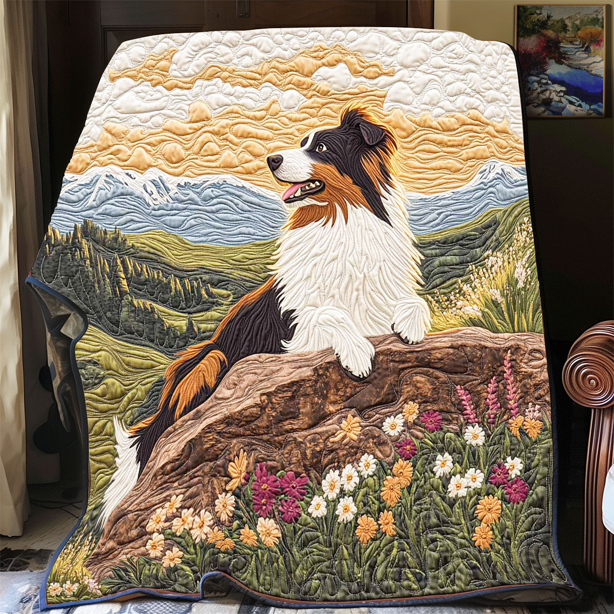 Serene Border Collie Decke