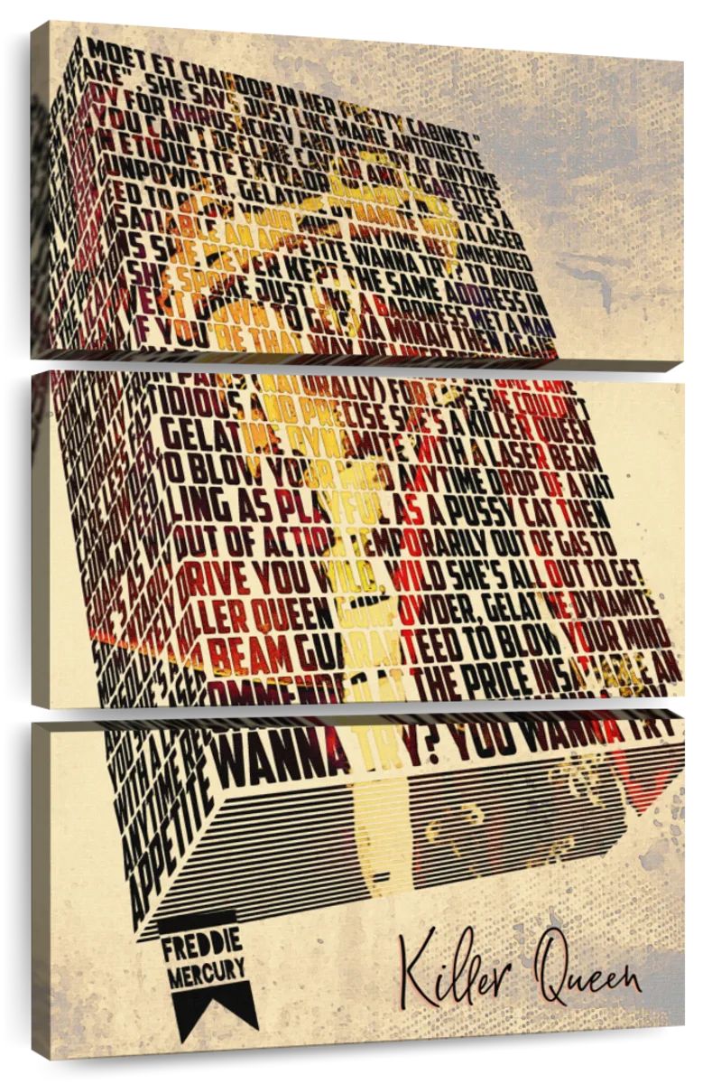 Frendorf | Killer Queen - Songtext Buch Wandkunst
