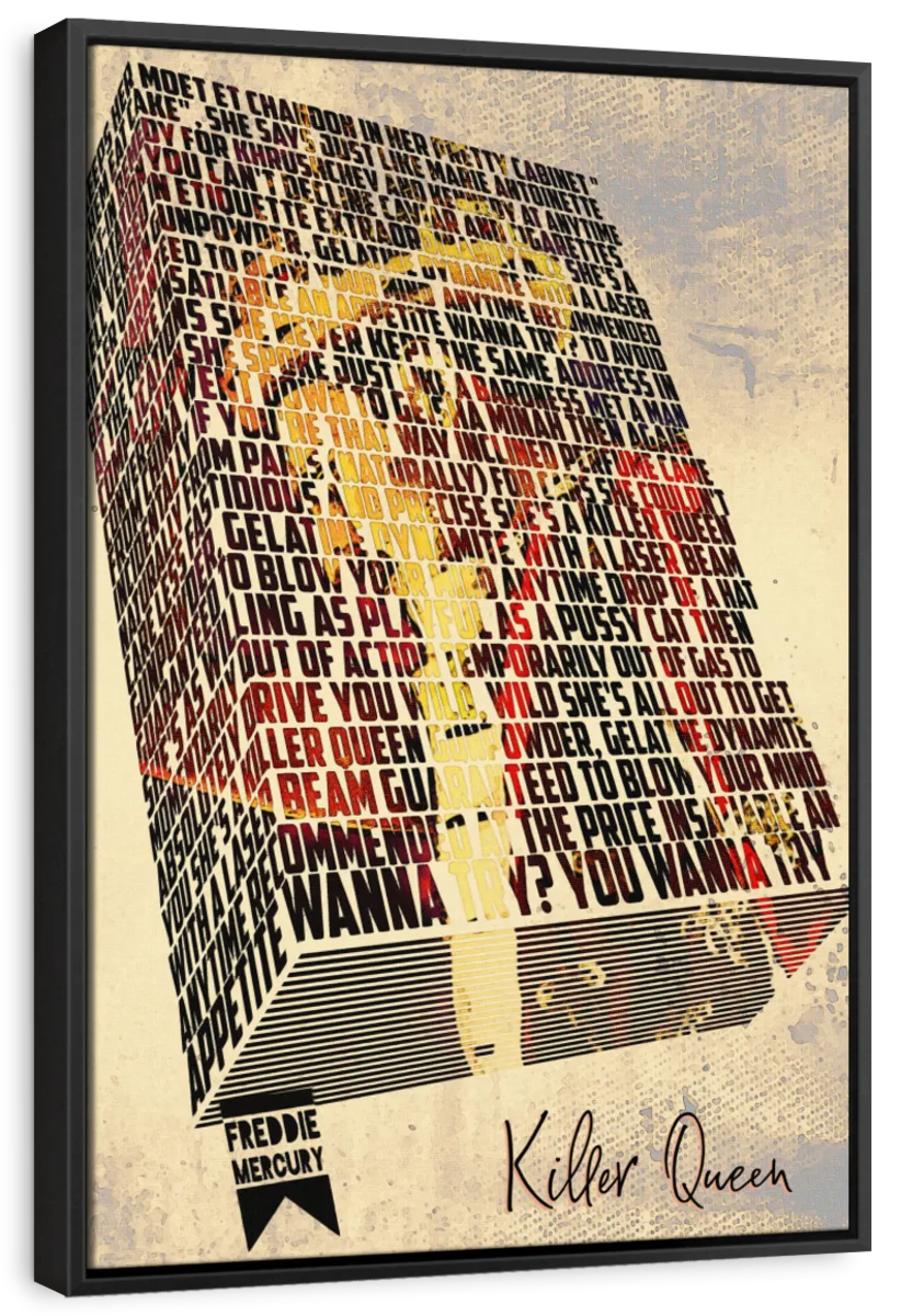 Frendorf | Killer Queen - Songtext Buch Wandkunst