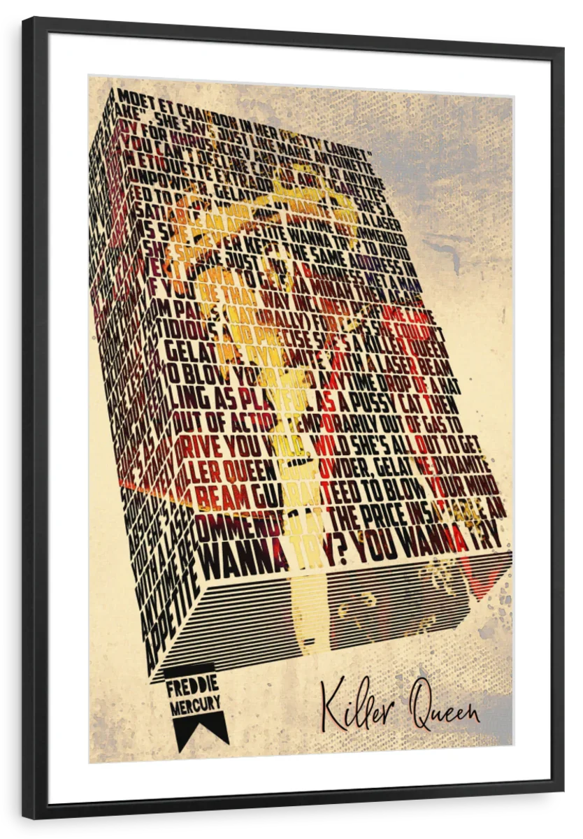 Frendorf | Killer Queen - Songtext Buch Wandkunst