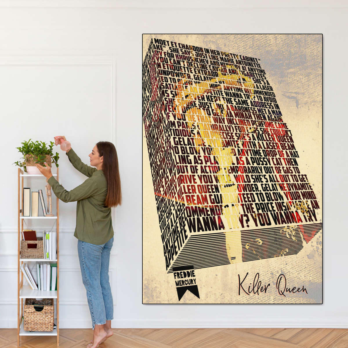Frendorf | Killer Queen - Songtext Buch Wandkunst