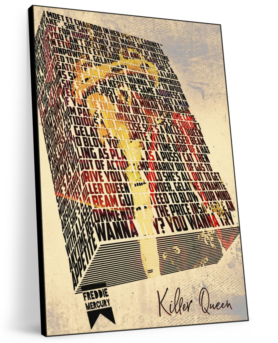 Frendorf | Killer Queen - Songtext Buch Wandkunst
