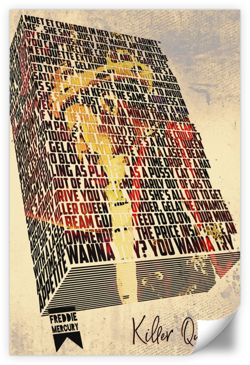 Frendorf | Killer Queen - Songtext Buch Wandkunst
